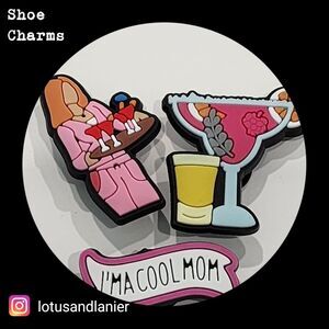Shoe Charms "I'm a cool mom" Charms Set of 3